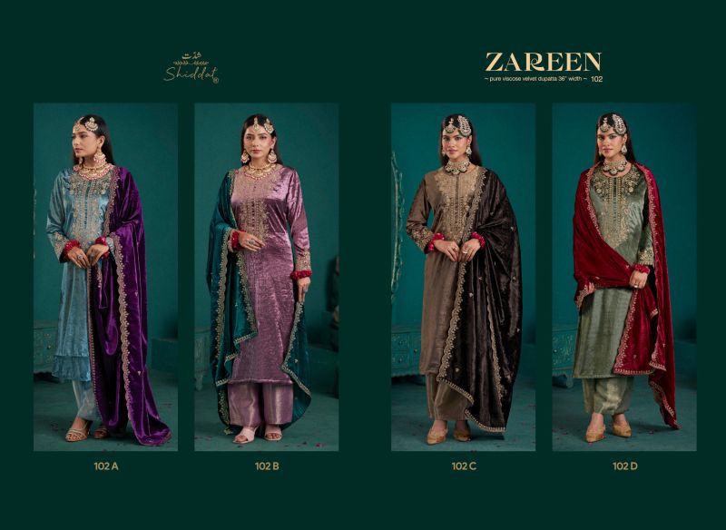 Zareen 102 By Shiddat Viscose Velvet Salwar Kameez 